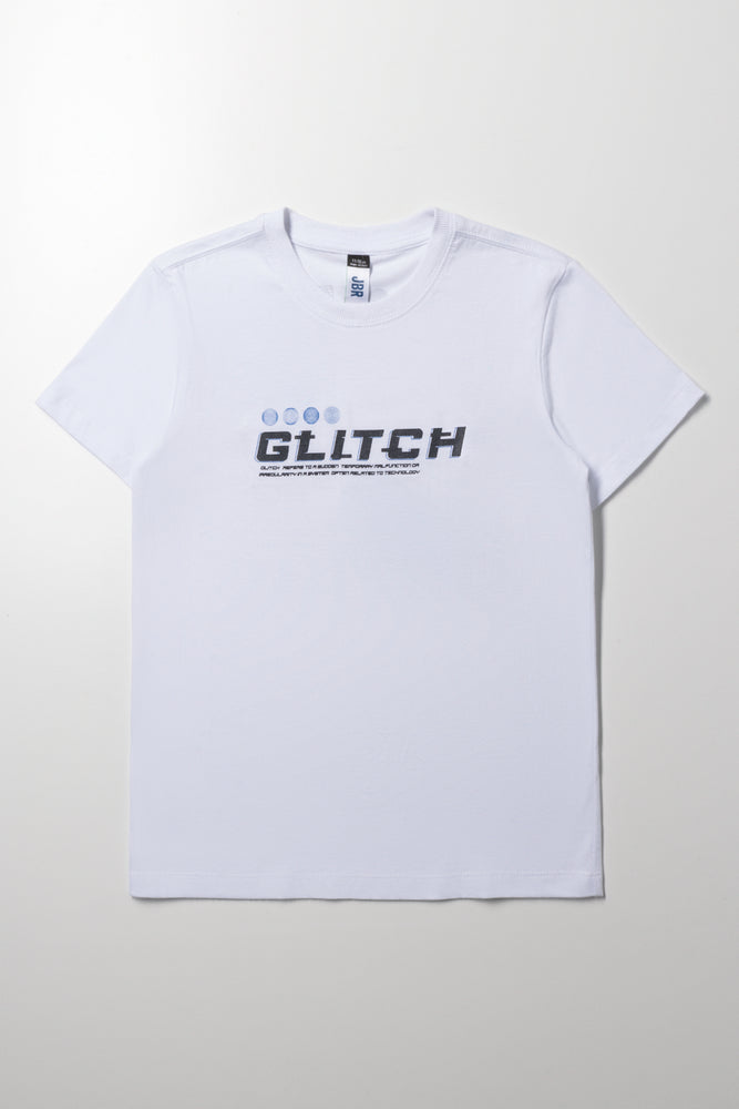 Earphones Short Sleeve T-Shirt White