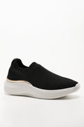 Knit With Metal Trim Trainers Black (1)