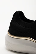 Knit With Metal Trim Trainers Black (3)