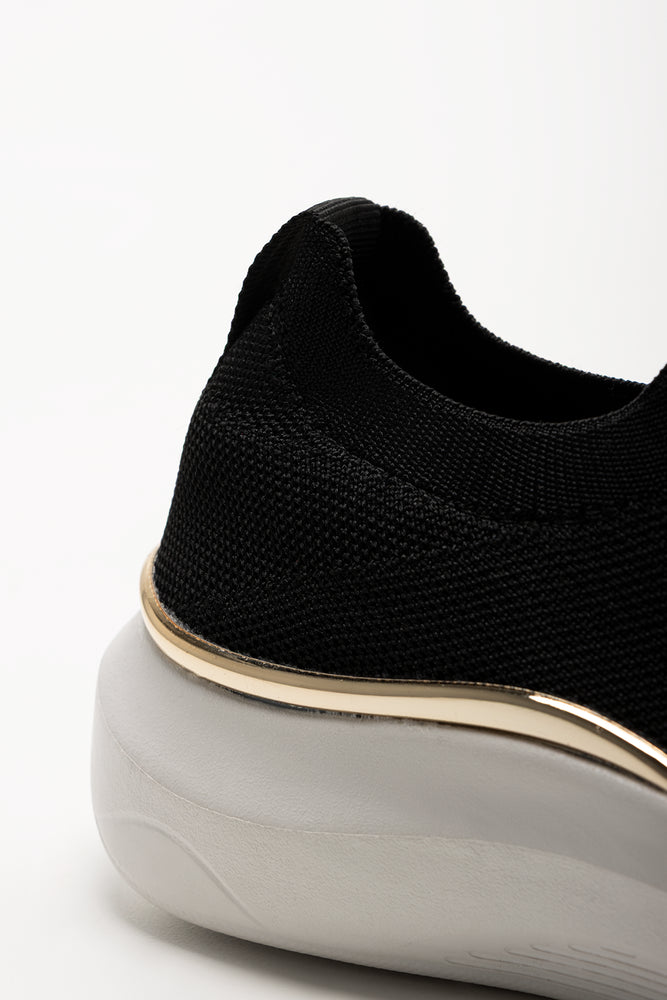 Knit With Metal Trim Trainers Black (3)