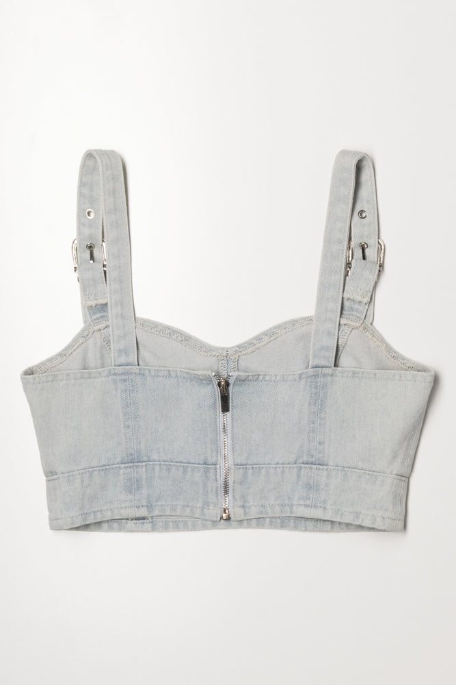 Denim Corset Light Grey