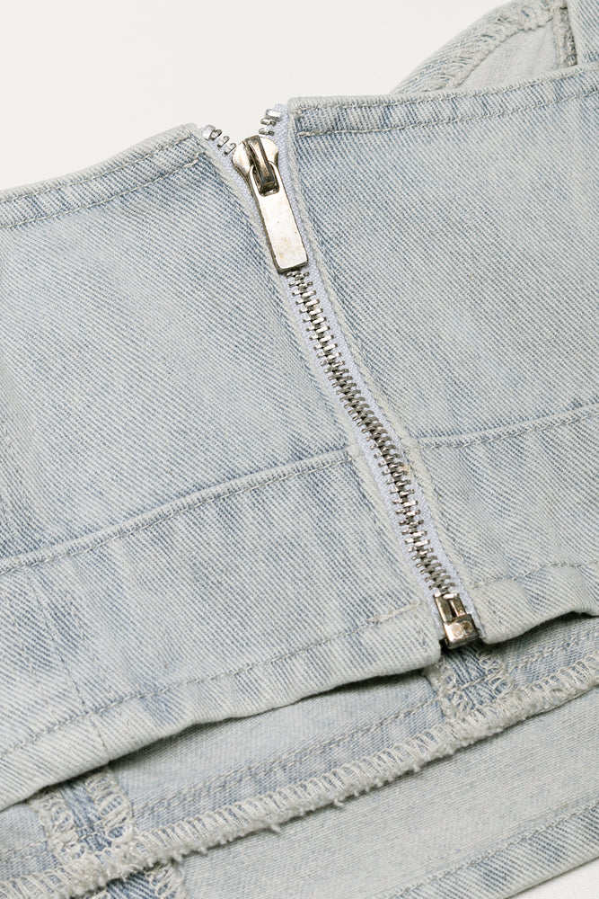 Denim Corset Light Grey