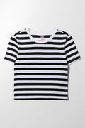 Stripe Short Sleeve T-Shirt Black And White