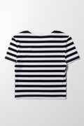 Stripe Short Sleeve T-Shirt Black And White (2)