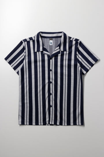 Stripe Short Sleeve Shirt Navy