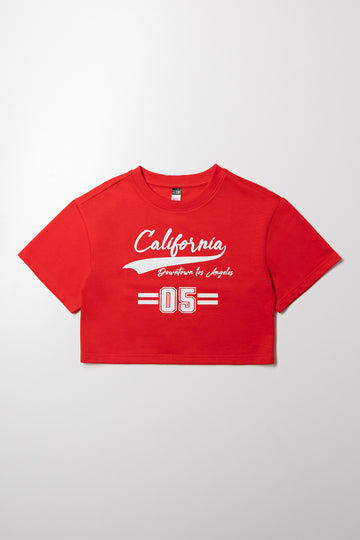 Boxy Printed T-Shirt Red