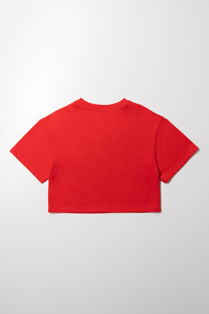 Boxy Printed T-Shirt Red (2)