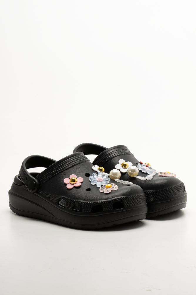 Embellished Clogs Black
