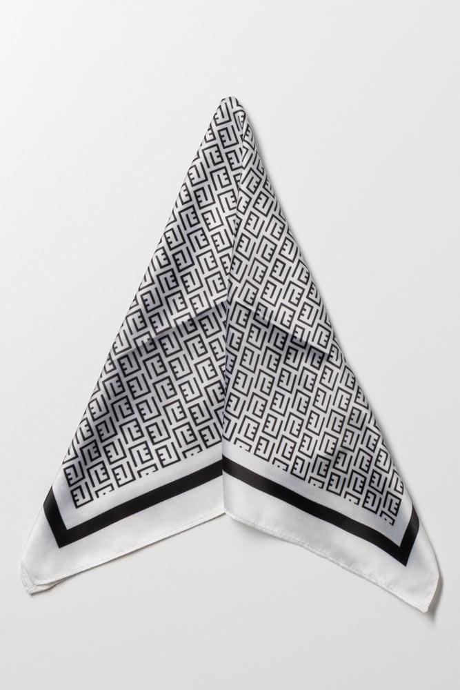 Satin Scarf Black And White