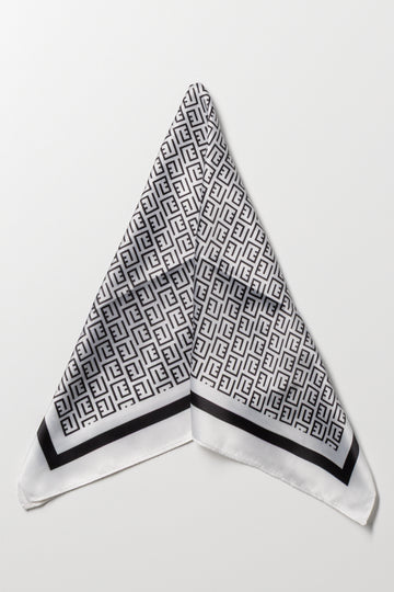 Satin Scarf Black And White
