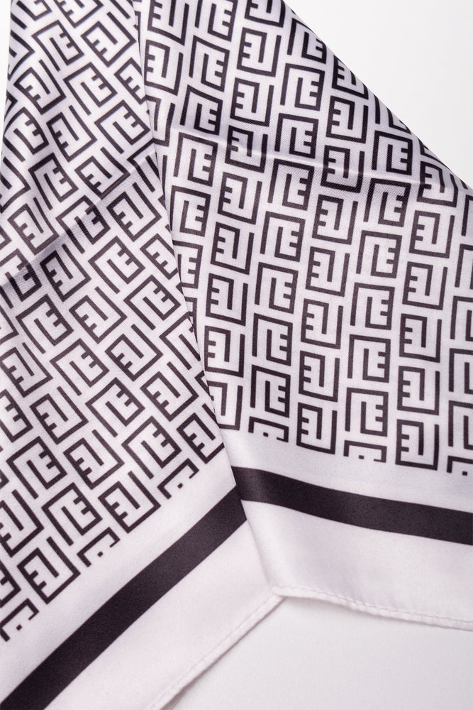 Satin Scarf Black And White (1)