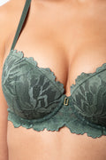 2 Pack Lace Balconette Bra Green And Natural (4)