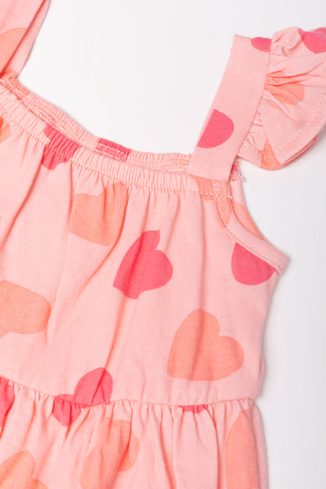 Ruffled Sleeve Dress Pink