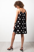 Spot Strappy Dress Black And White (2)