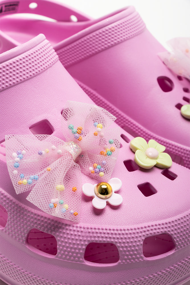 Bow Charm Clogs Pink (2)