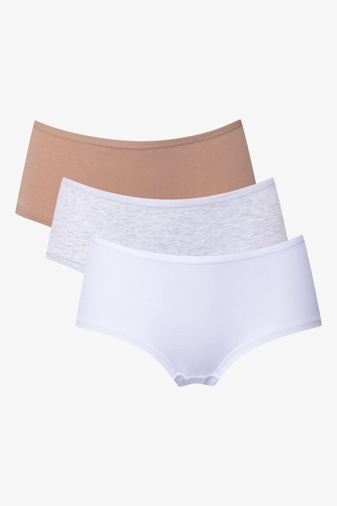 3 pack Cotton Boyleg Panties Natural (1)