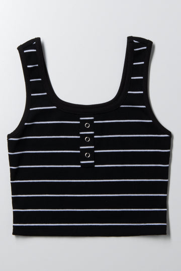 Stripe Tank Vest Black