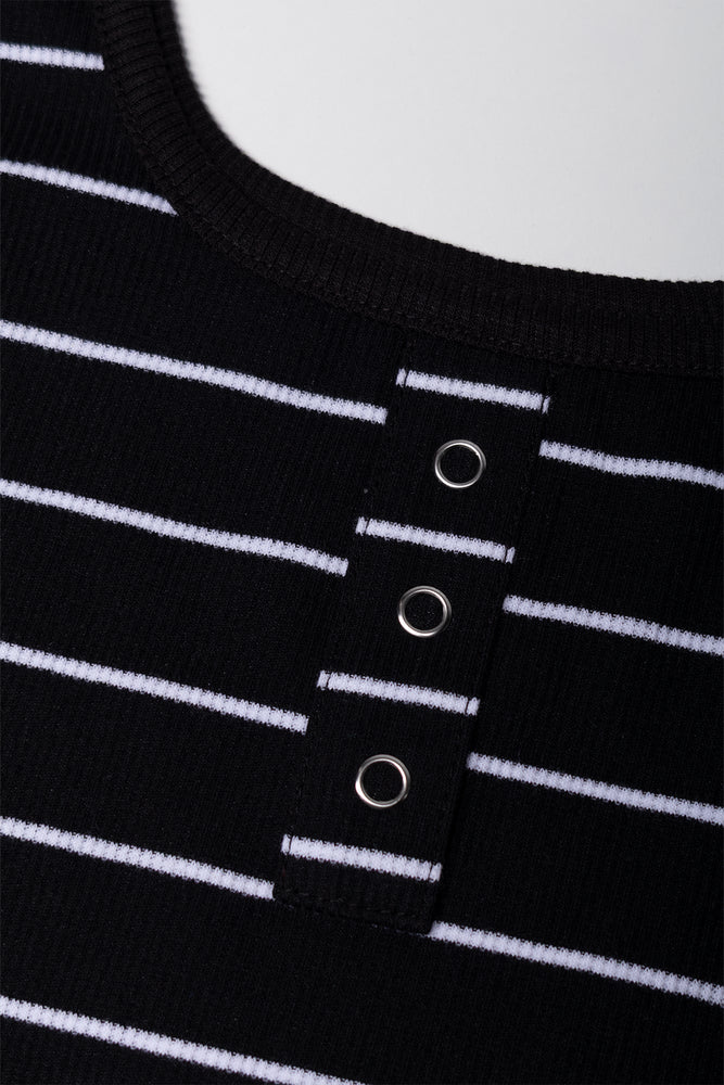 Stripe Tank Vest Black (1)
