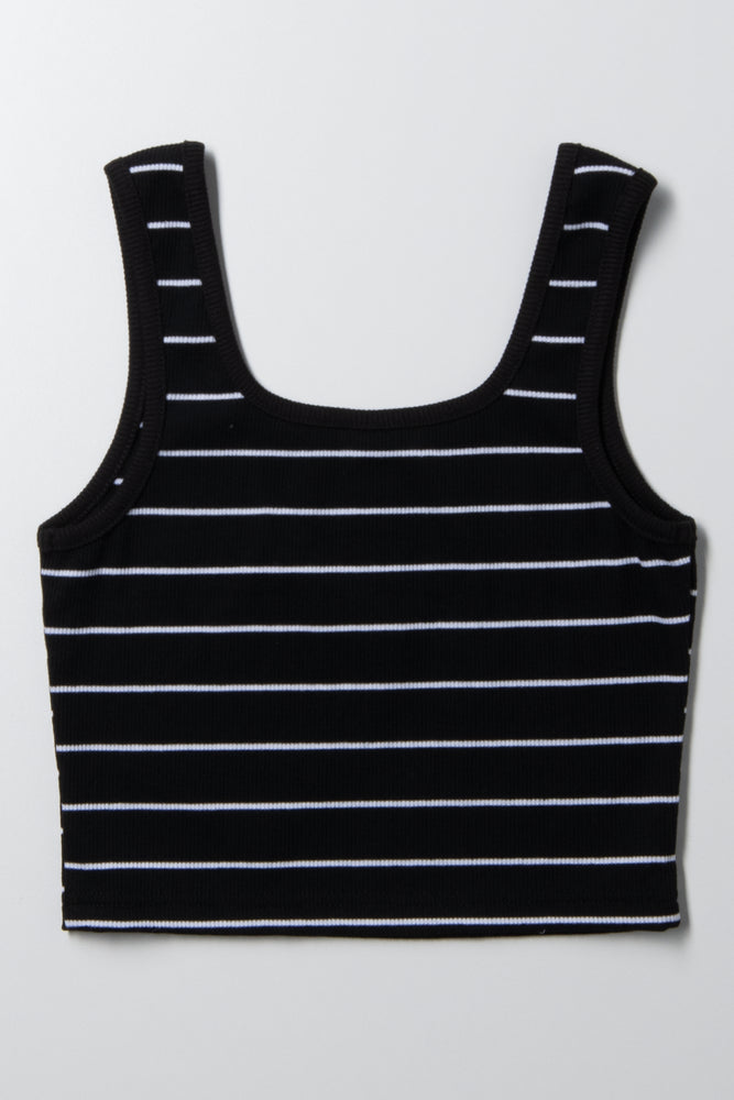 Stripe Tank Vest Black (2)