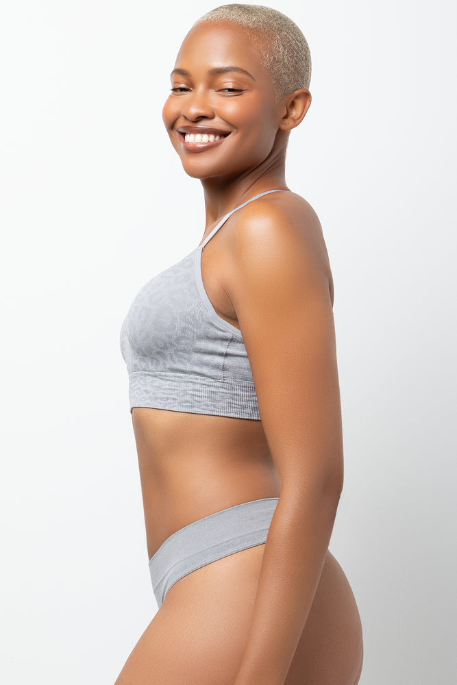 3 Pack Seamfree Thongs Black, Grey And Natural