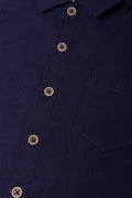 Linen Short Sleeve Shirt Navy (1)