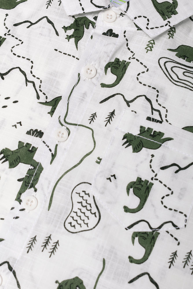 Dino Adventure Short Sleeve Shirt White