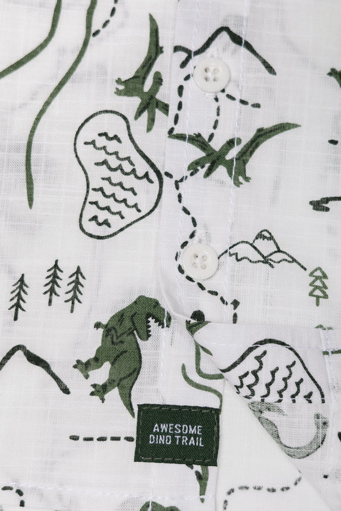 Dino Adventure Short Sleeve Shirt White (2)
