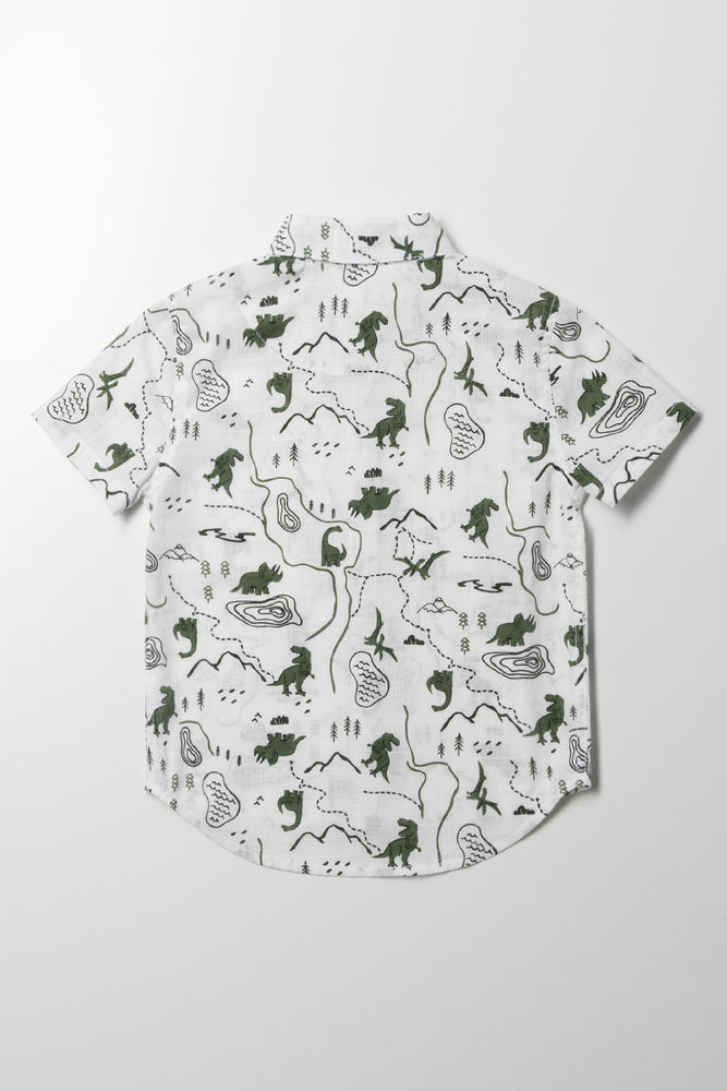 Dino Adventure Short Sleeve Shirt White (3)