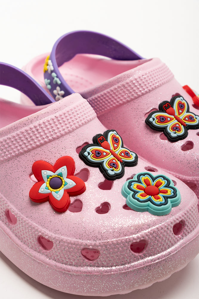 Flower Charms Clogs Pink (2)