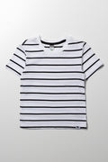 Stripe Short Sleeve T-Shirt  White And Black