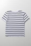 Stripe Short Sleeve T-Shirt  White And Black (3)