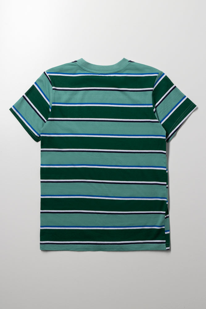 Stripe Short Sleeve T-Shirt Turquoise (2)