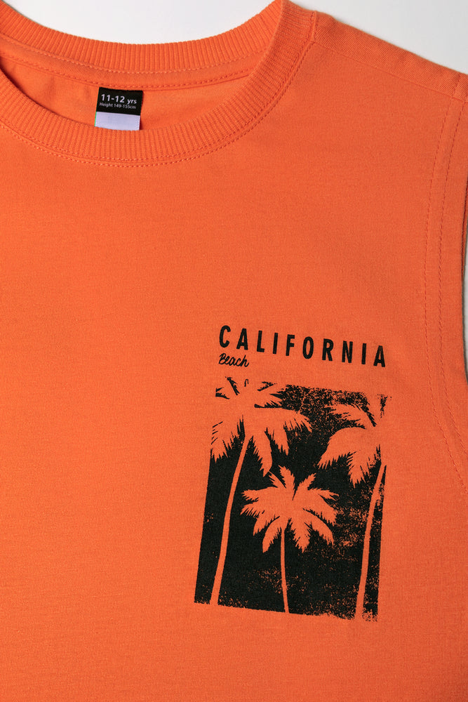 Surf Sleeveless Vest Orange (1)