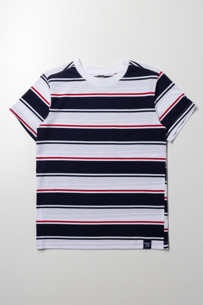 Short Sleeve Stripe T-Shirt Navy And White