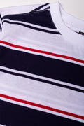 Short Sleeve Stripe T-Shirt Navy And White (1)