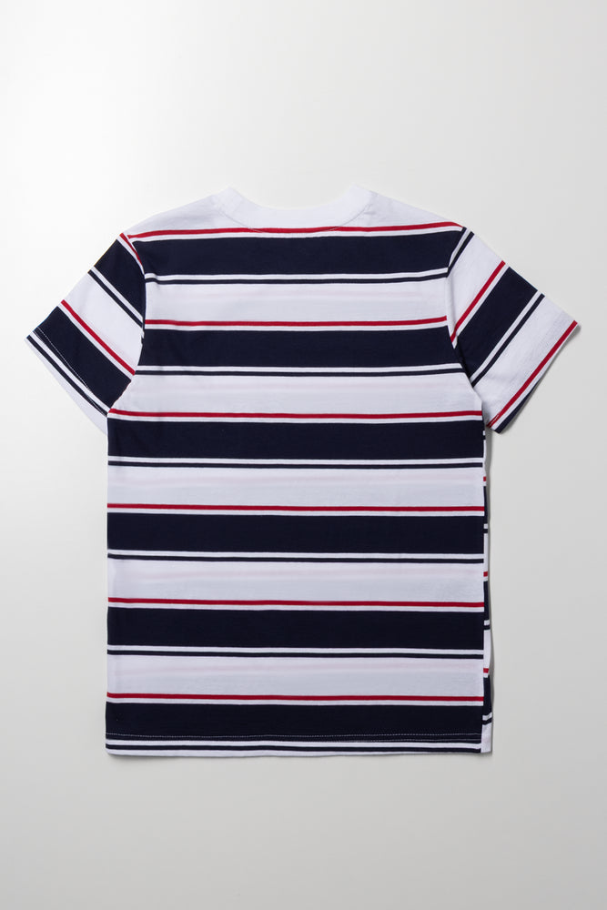 Short Sleeve Stripe T-Shirt Navy And White (3)