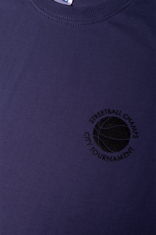 Basketball Short Sleeve T-Shirt Blue (1)