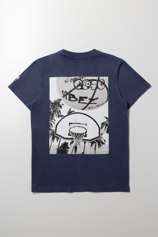 Basketball Short Sleeve T-Shirt Blue (3)