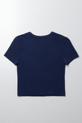 Cropped T-Shirt Navy (2)