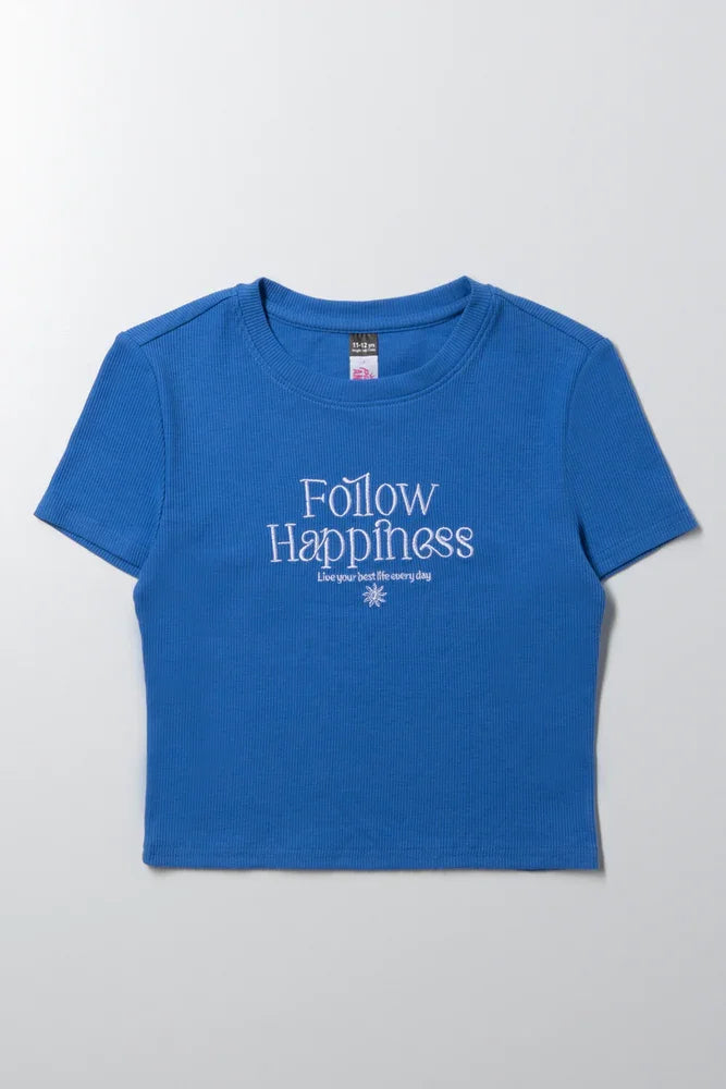 Rib T-Shirt Blue