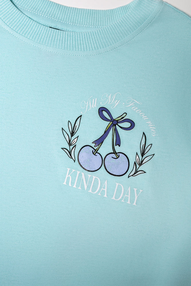 Short Sleeve Boxy T-Shirt Blue (1)