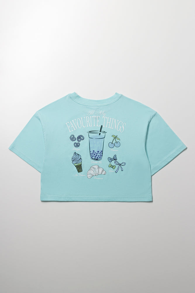 Short Sleeve Boxy T-Shirt Blue (2)