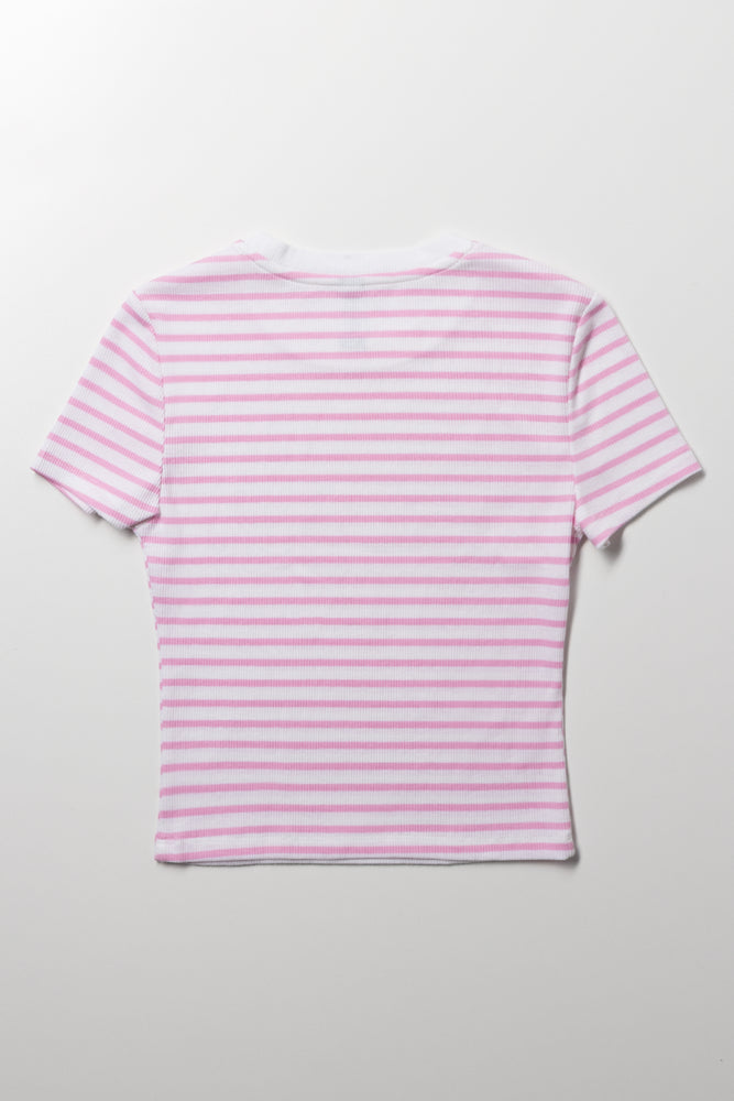 Baby Tee Pink And White (2)