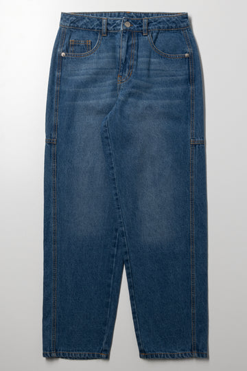 Barrel Denim Jeans Blue