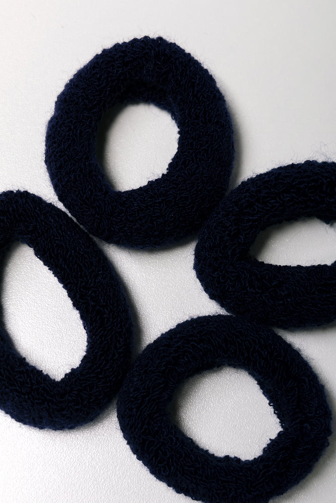 4 Pack Thick Hair Rings Navy