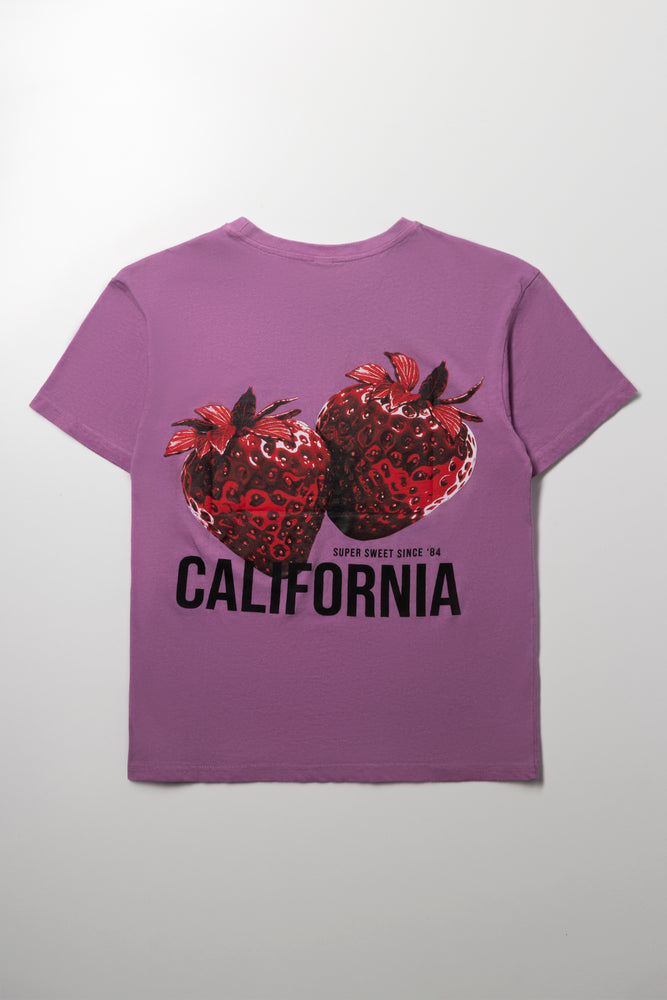 Strawberry Oversized Short Sleeve T-Shirt Purple (2)