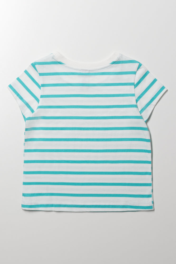 Stripe Short Sleeve T-Shirt Turquoise (2)