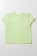Frill Sleeve T-Shirt Green (3)