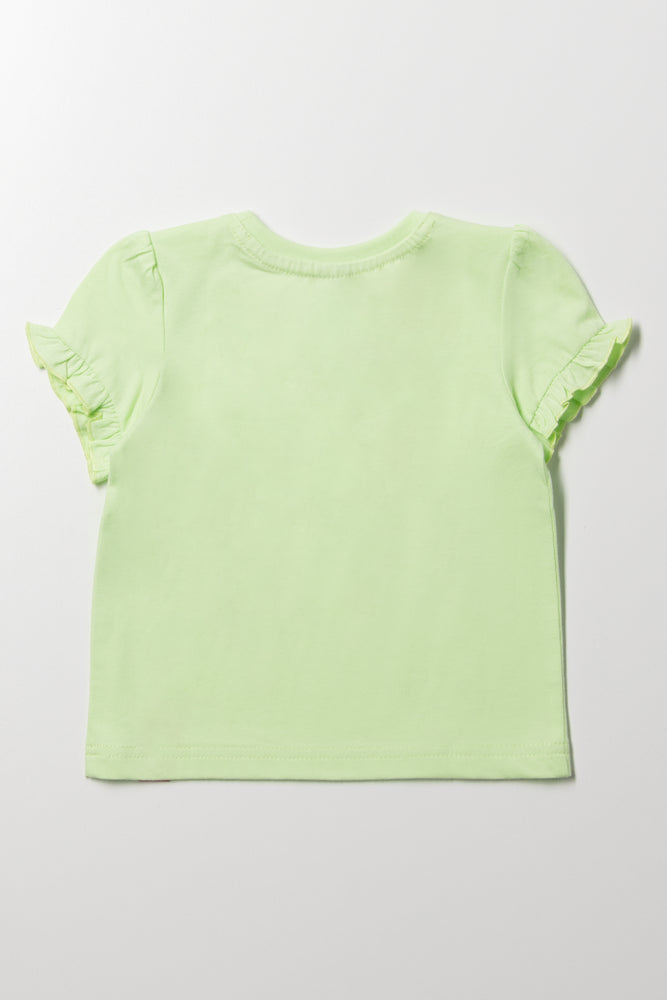 Frill Sleeve T-Shirt Green (3)