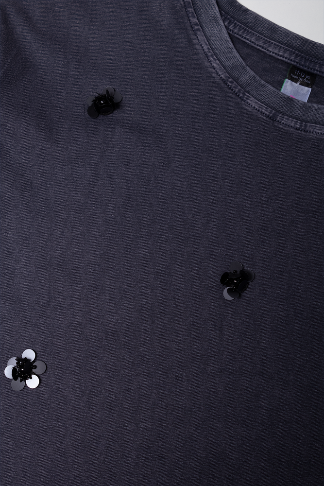 Oversized Short Sleeve T-Shirt Dark Grey (1)